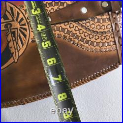 Vintage Hand Tooled Long Horn Skull Leather Rifle/ Shotgun Scabbard / Gun Case