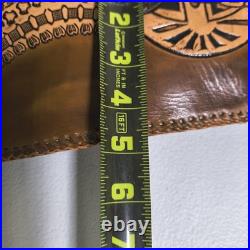 Vintage Hand Tooled Long Horn Skull Leather Rifle/ Shotgun Scabbard / Gun Case