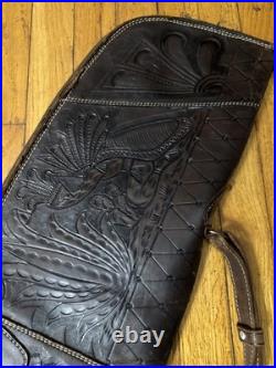 Vintage Hand Tooled Mexican Leather Rifle Scabbard Gun Case Shotgun Antique