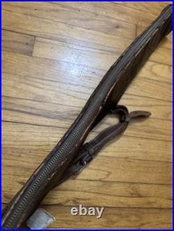 Vintage Hand Tooled Mexican Leather Rifle Scabbard Gun Case Shotgun Antique