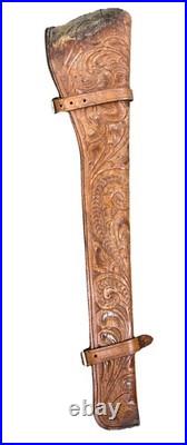 Vintage Hand Tooled Mexican Leather Rifle/ Shotgun Scabbard / Gun Case