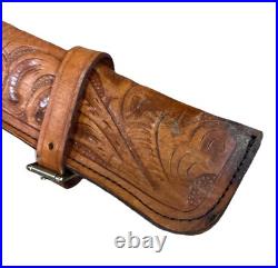 Vintage Hand Tooled Mexican Leather Rifle/ Shotgun Scabbard / Gun Case