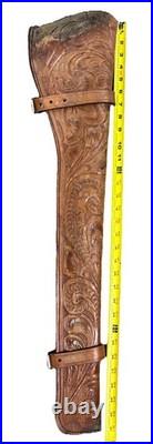 Vintage Hand Tooled Mexican Leather Rifle/ Shotgun Scabbard / Gun Case