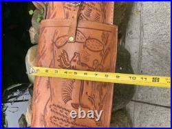 Vintage Hand Tooled Mexican Leather Rifle/ Shotgun Scabbard / Gun Case Deer