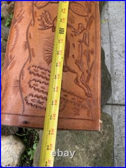 Vintage Hand Tooled Mexican Leather Rifle/ Shotgun Scabbard / Gun Case Deer