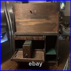 Vintage Handmade Gun/ Pistol Range Shooters Box Wood Brown