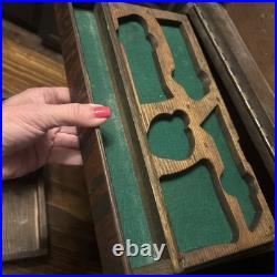 Vintage Handmade Gun/ Pistol Range Shooters Box Wood Brown