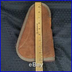 Vintage John Bianchi hand gun case 10 x 6 leather suede