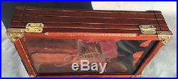 Vintage Kimber Pistol Wood Display Case Box with Front Glass Facing