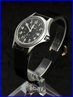 Vintage L L BEAN Men's 38mm Quartz Watch Black Dial Strap Grey Case Black 24 Hr