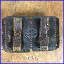 Vintage Leather. 38 Special Hand Gun Pistol Ammo Case Holder