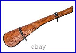 Vintage Leather Scabbard Rifle Shotgun Gun Case Tooled Handmade Rifle Slip Cover