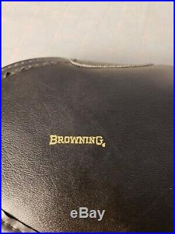 Vintage Orig Browning Handgun Pistol Gun Soft Case Black Leather Fleece Lined