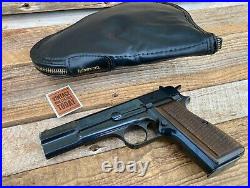 Vintage Original Browning Hi Power Blue Gun Rug Case Brass Zipper Red Interior