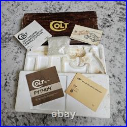 Vintage Original Colt Woodgrain Python Box, styrofoam, manual, papers, plastic