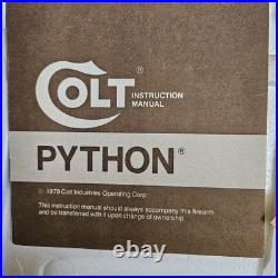 Vintage Original Colt Woodgrain Python Box, styrofoam, manual, papers, plastic