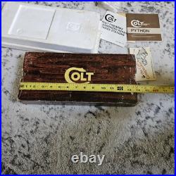 Vintage Original Colt Woodgrain Python Box, styrofoam, manual, papers, plastic