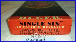 Vintage RUGER Single-Six OLD MODEL 3 Screw. 22 cal BOX 5.5 Barrel, RSS5