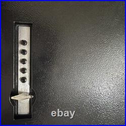 Vintage Simplex Push Button Steel Security Lock Box Foam Lined Gun Case