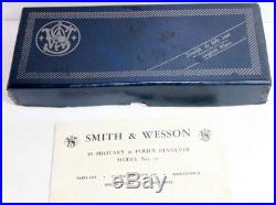 Vintage Smith & Wesson 38 Military & Police Revolver Box/Case Model 10 & Papers