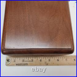 Vintage Walnut Revolver Case w Key Presto 2442 Blue Velvet Liner Gun Box Display