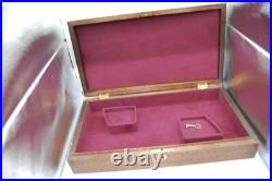 Vintage Wood Dual GUN PISTOL CASE lined Colt Smith & Wesson Ruger lock key FINE