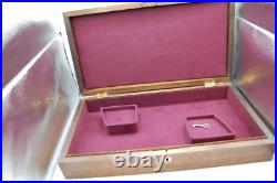 Vintage Wood Dual GUN PISTOL CASE lined Colt Smith & Wesson Ruger lock key FINE