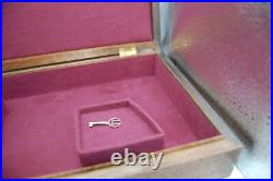 Vintage Wood Dual GUN PISTOL CASE lined Colt Smith & Wesson Ruger lock key FINE