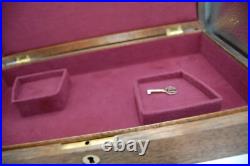 Vintage Wood Dual GUN PISTOL CASE lined Colt Smith & Wesson Ruger lock key FINE