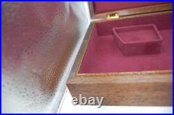 Vintage Wood Dual GUN PISTOL CASE lined Colt Smith & Wesson Ruger lock key FINE