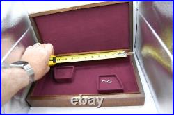 Vintage Wood Dual GUN PISTOL CASE lined Colt Smith & Wesson Ruger lock key FINE