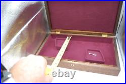 Vintage Wood Dual GUN PISTOL CASE lined Colt Smith & Wesson Ruger lock key FINE