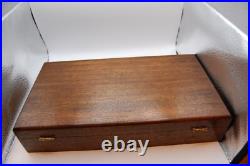 Vintage Wood Dual GUN PISTOL CASE lined Colt Smith & Wesson Ruger lock key FINE