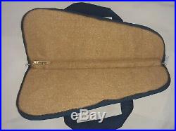 Vintage XL Smith and Wesson Blue Soft Padded Pistol Revolver Case Zippered Bag