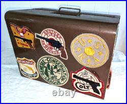 Vtg Metal Pistol Revolver & Ammunition Security Case Gun Safe w Patches No Key Vtg Metal Pistol Revolver & Ammunition Security Case Gun Safe w Patches No Key