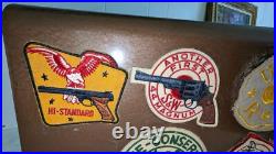 Vtg Metal Pistol Revolver & Ammunition Security Case Gun Safe w Patches No Key Vtg Metal Pistol Revolver & Ammunition Security Case Gun Safe w Patches No Key
