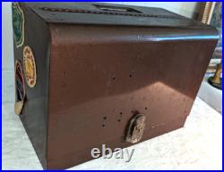 Vtg Metal Pistol Revolver & Ammunition Security Case Gun Safe w Patches No Key Vtg Metal Pistol Revolver & Ammunition Security Case Gun Safe w Patches No Key