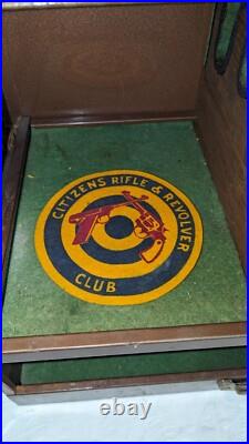 Vtg Metal Pistol Revolver & Ammunition Security Case Gun Safe w Patches No Key Vtg Metal Pistol Revolver & Ammunition Security Case Gun Safe w Patches No Key