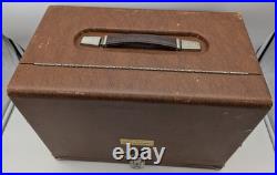 Vtg Pachmayr Gun Works Adjustable Lok-Grip Tray Super Deluxe Case Brown No Key