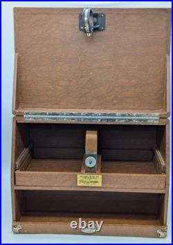 Vtg Pachmayr Gun Works Adjustable Lok-Grip Tray Super Deluxe Case Brown No Key