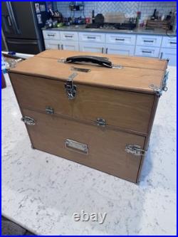 Vtg Pflumm Custom Wood Range Master Handled Pistol Carry All Case Box Storage BH