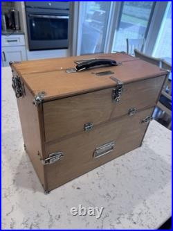 Vtg Pflumm Custom Wood Range Master Handled Pistol Carry All Case Box Storage BH