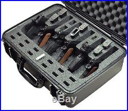 Waterproof 6 Pistol Case With Silica Gel 12 Magazine Storage Foam Insert USA
