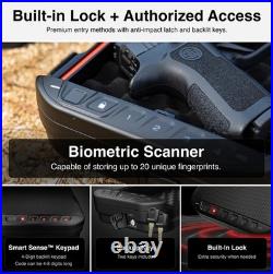 Waterproof Biometric Travel Case Rugged Handgun Lock Box in Titanium Gray Waterproof Biometric Travel Case Rugged Handgun Lock Box in Titanium Gray