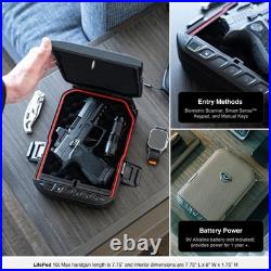 Waterproof Biometric Travel Case Rugged Handgun Lock Box in Titanium Gray Waterproof Biometric Travel Case Rugged Handgun Lock Box in Titanium Gray
