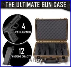 Waterproof & Dustproof Pistol Case for 4 Firearms Lightweight & Durable Design Waterproof & Dustproof Pistol Case for 4 Firearms Lightweight & Durable Design