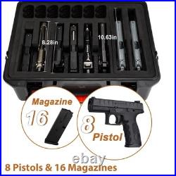 Waterproof Hard Shell Pistol Case for Multi Handguns Pre-Cut Foam & Desiccant