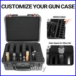 Waterproof Pistol Case for Handguns Multi-Gun Storage Box with Magazines Holde