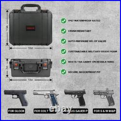 Waterproof Pistol Case for Handguns Multi-Gun Storage Box with Magazines Holde