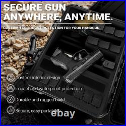 Waterproof Pistol Case for Handguns Multi-Gun Storage Box with Magazines Holde